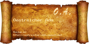 Oestreicher Ada névjegykártya